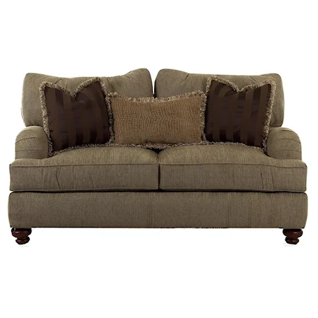 Loveseat with Exposed Wood Feet